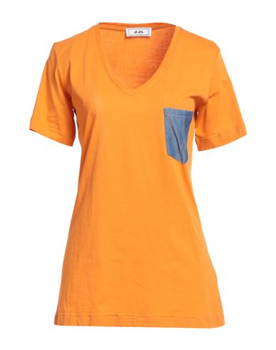 Jijil Woman T-shirt Orange Size 8 Cotton