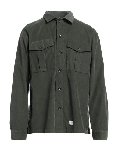 Officina 36 Man Shirt Dark Green Size Xl Cotton