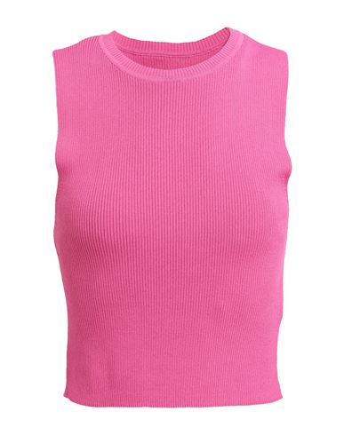 Only Woman Top Fuchsia Size Xl Viscose, Nylon In Pink