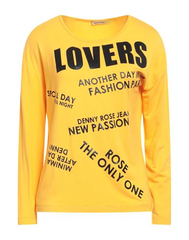 Denny Rose Woman T-shirt Ocher Size L Viscose, Elastane In Yellow