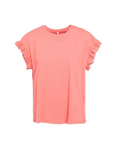 Only Woman T-shirt Coral Size Xl Cotton In Red