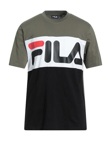 Fila Man T-shirt Military Green Size Xxl Cotton