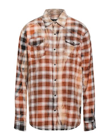 B-used Man Shirt Rust Size Xl Cotton In Red
