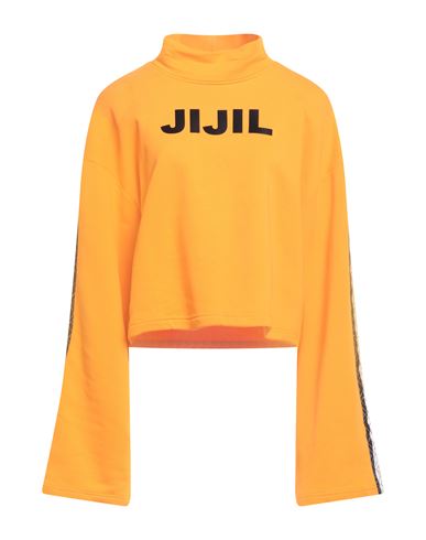 Jijil Woman Sweatshirt Orange Size 6 Cotton, Polyester