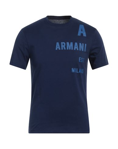 Armani Exchange Man T-shirt Navy Blue Size S Cotton