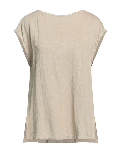 Majestic Filatures Woman T-shirt Sand Size 1 Linen, Elastane In Beige