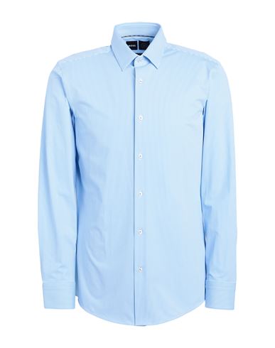 Hugo Boss Boss Man Shirt Light Blue Size 15 ¾ Recycled Polyamide, Elastane