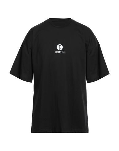 Oamc Man T-shirt Black Size Xl Cotton, Silk