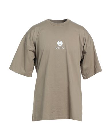Oamc Man T-shirt Khaki Size L Cotton, Silk In Beige