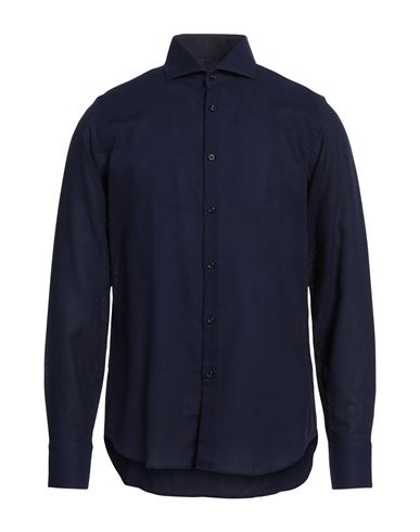 Gmf 965 Man Shirt Navy Blue Size 17 Cotton