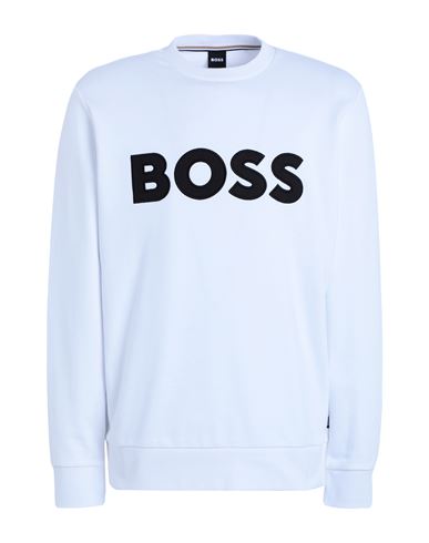 Hugo Boss Logo-print Cotton-blend Sweatshirt In White