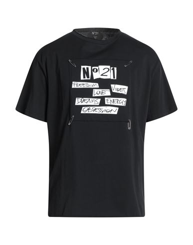 N°21 Man T-shirt Black Size L Cotton