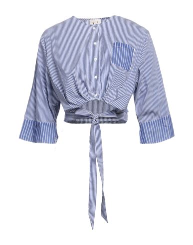L'autre Chose L' Autre Chose Woman Shirt Slate Blue Size 4 Cotton, Polyester, Elastane