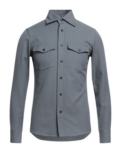 Dunhill Man Shirt Lead Size 3xl Wool, Cotton In Grey