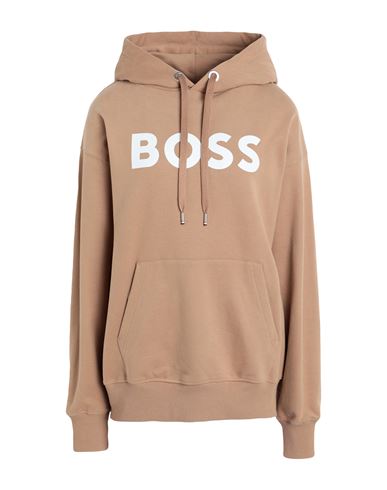 Hugo Boss Boss Woman Sweatshirt Sand Size Xs Cotton, Recycled Polyester In Beige