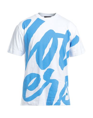 Liu •jo Man Man T-shirt Azure Size L Cotton, Elastane In Blue