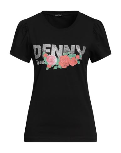 Denny Rose Woman T-shirt Black Size S Cotton, Elastane
