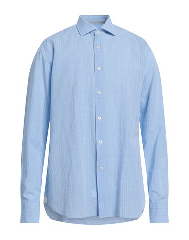 Tintoria Mattei 954 Man Shirt Light Blue Size 17 ½ Cotton, Linen