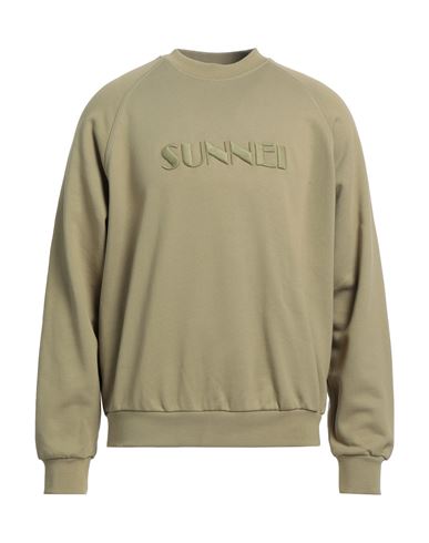 Sunnei Man Sweatshirt Military Green Size Xl Cotton