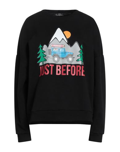 J·b4 Just Before Woman Sweatshirt Black Size L Cotton, Elastane