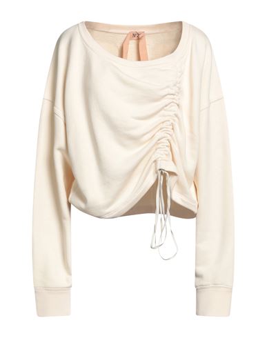 N°21 Woman Sweatshirt Cream Size 6 Cotton, Acetate, Silk In White