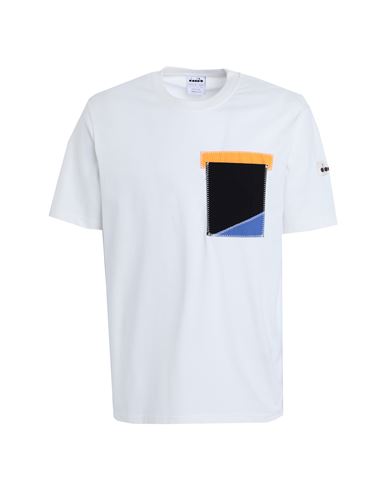 Diadora T-shirt Ss 2030 Man T-shirt White Size M Recycled Cotton, Recycled Polyester