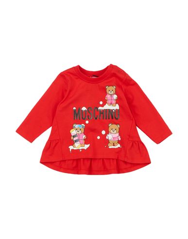 Moschino Baby Newborn Girl T-shirt Red Size 3 Cotton, Elastane