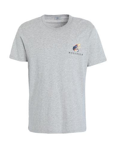 Shop Woolrich Lakeside Tee Man T-shirt Light Grey Size Xxl Cotton