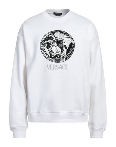 Versace Man Sweatshirt White Size L Cotton