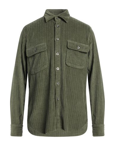 Tintoria Mattei 954 Man Shirt Military Green Size 17 Cotton