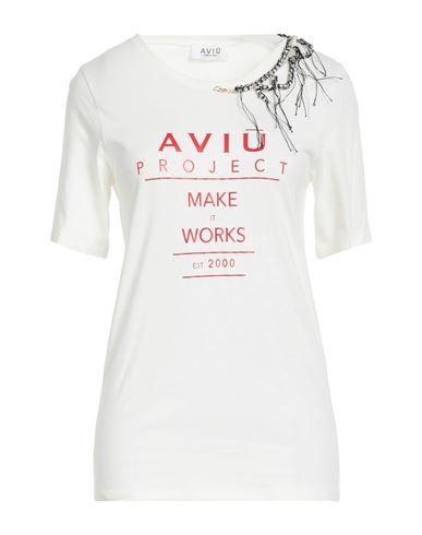 Aviu Aviù Woman T-shirt Cream Size 6 Cotton, Linen In White