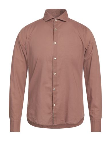 Gmf 965 Man Shirt Light Brown Size 17 Cotton In Beige