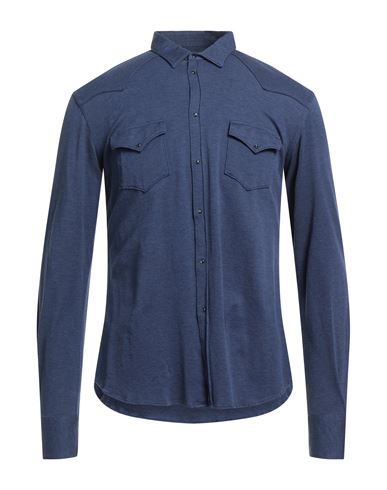 Aglini Man Shirt Slate Blue Size 15 ¾ Cotton