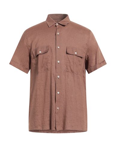 Liu •jo Man Man Shirt Brown Size M Linen In Blue