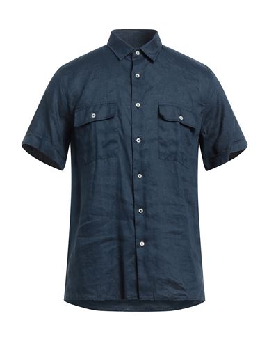 Liu •jo Man Man Shirt Navy Blue Size S Linen