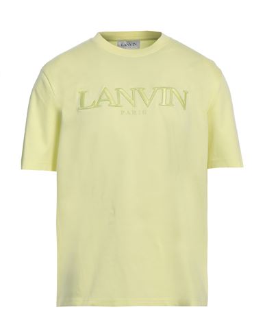 Shop Lanvin Man T-shirt Light Yellow Size M Cotton