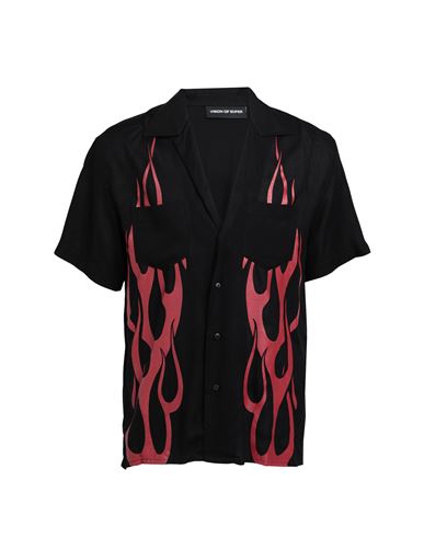 Shop Vision Of Super Man Shirt Black Size Xl Viscose
