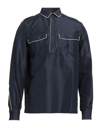 Valentino Garavani Man Shirt Midnight Blue Size 15 ½ Silk