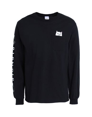 Ripndip Lord Nermal Pocket L/s Man T-shirt Black Size Xl Cotton