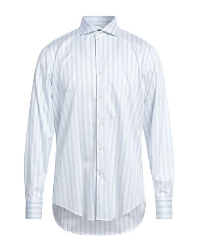 Liu •jo Man Man Shirt Sky Blue Size 17 Cotton In White