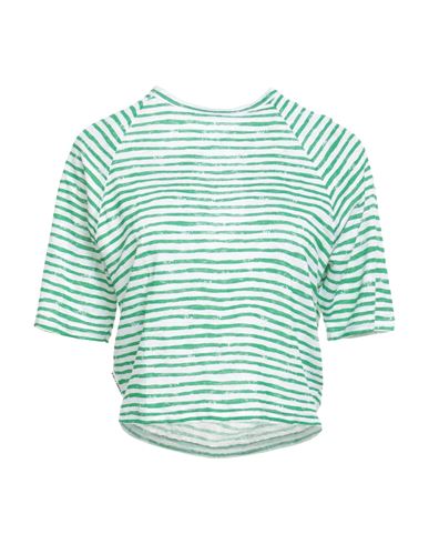 Bimba Y Lola Woman T-shirt Green Size L Linen