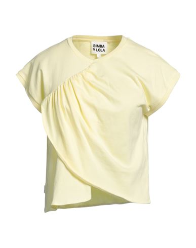 Bimba Y Lola Woman T-shirt Light Yellow Size L Cotton