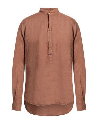 Displaj Man Shirt Tan Size Xl Linen In Brown