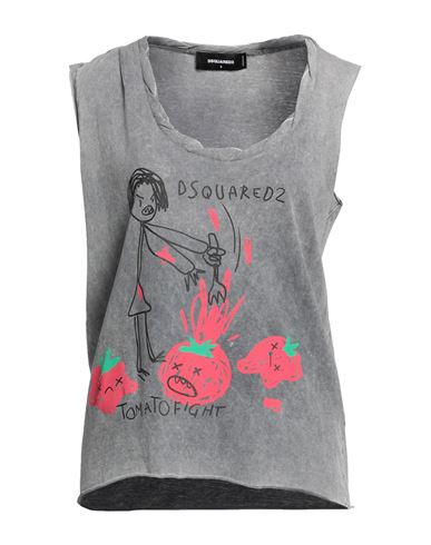 Dsquared2 Woman T-shirt Grey Size S Cotton