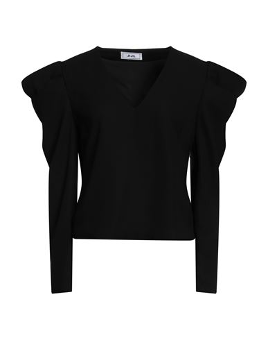 Jijil Woman Top Black Size 4 Polyester, Viscose, Elastane