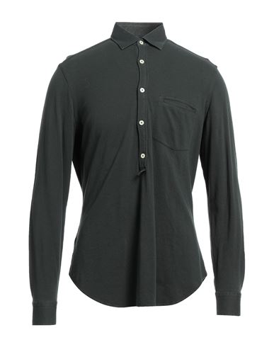 Shop Alessandro Gherardi Man Polo Shirt Dark Green Size 15 ½ Cotton
