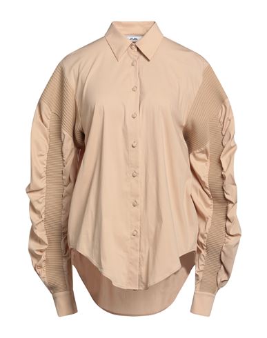 Jijil Woman Shirt Sand Size 8 Cotton, Polyamide, Elastane In Brown