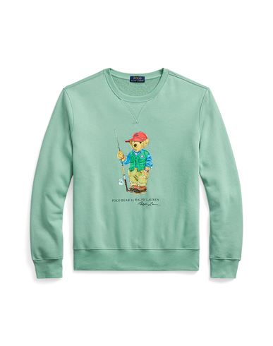 Shop Polo Ralph Lauren Polo Bear Fleece Sweatshirt Man Sweatshirt Sage Green Size L Cotton, Polyester, El