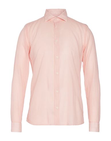 Mastricamiciai Man Shirt Pink Size 17 Cotton, Elastane