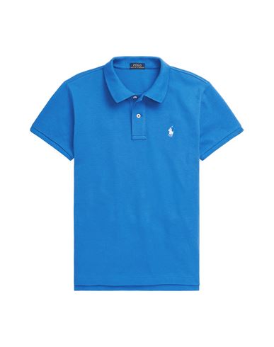 Polo Ralph Lauren Classic Fit Mesh Polo Shirt Woman Polo Shirt Light Blue Size Xl Cotton